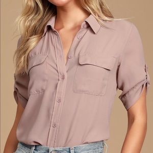 Lulus Best of friends mauve button up